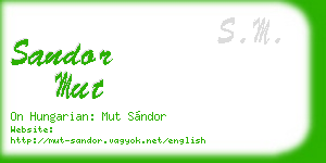 sandor mut business card